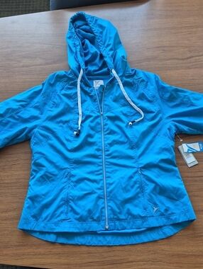 Old Navy Bright Turquoise Hooded Athletic Jacket